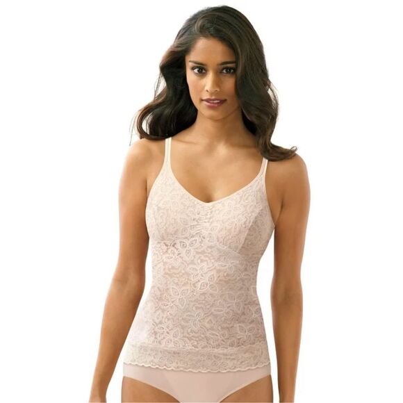 Bali Tops - Bali NWT Lace 'N Smooth Camisole Top Shapewear Firm Control Shaper Rose 2X